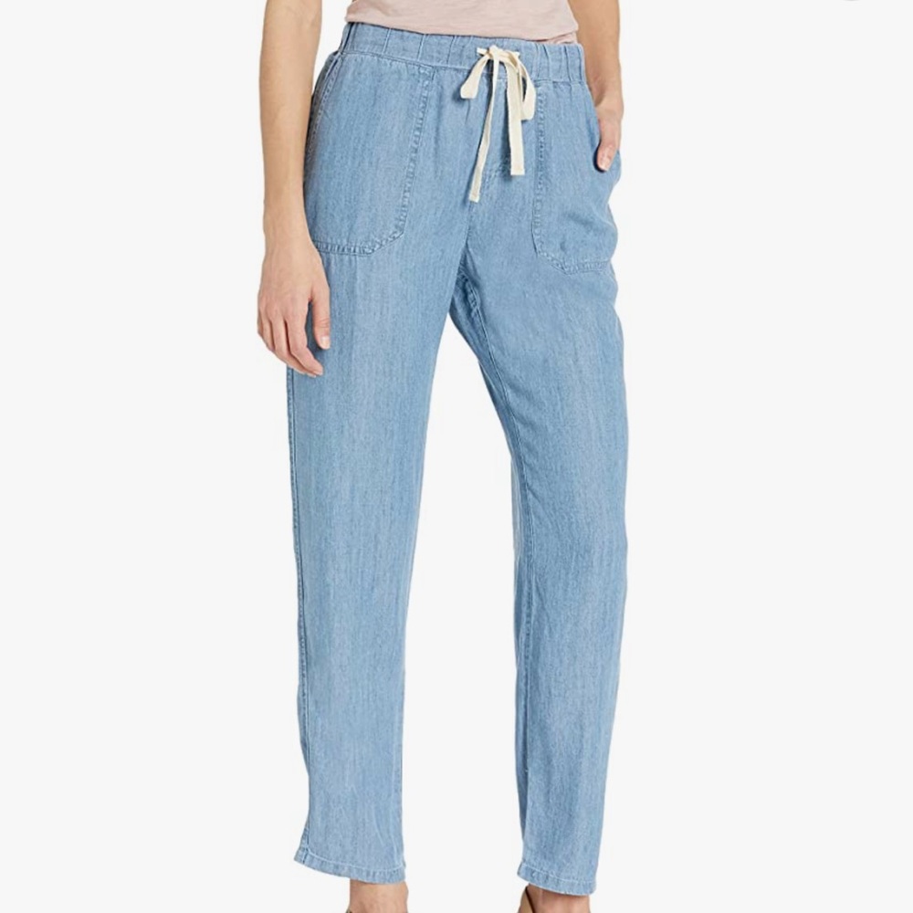 RAILS Drawstring Linen Pant (Medium Wash)